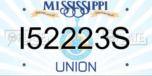 I52223S Mississippi License Plate