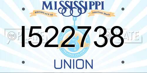 I522738 Mississippi License Plate