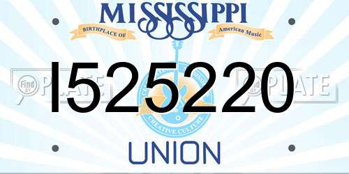 I525220 Mississippi License Plate