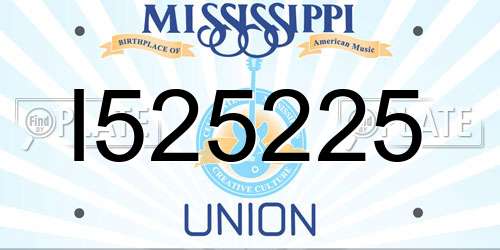I525225 Mississippi License Plate