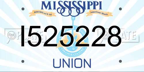 I525228 Mississippi License Plate