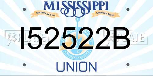 I52522B Mississippi License Plate