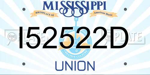 I52522D Mississippi License Plate