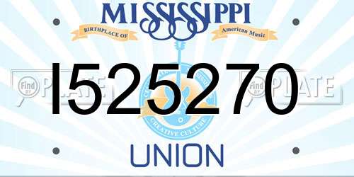 I525270 Mississippi License Plate