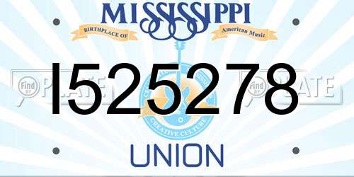 I525278 Mississippi License Plate