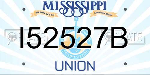 I52527B Mississippi License Plate