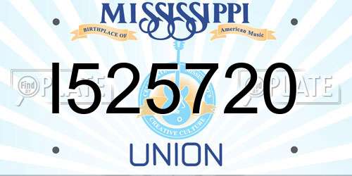 I525720 Mississippi License Plate
