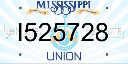 I525728 Mississippi License Plate