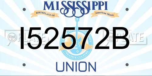 I52572B Mississippi License Plate