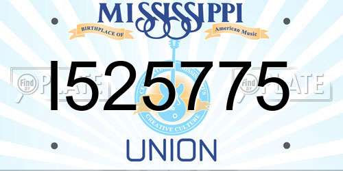 I525775 Mississippi License Plate