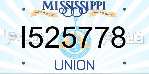 I525778 Mississippi License Plate