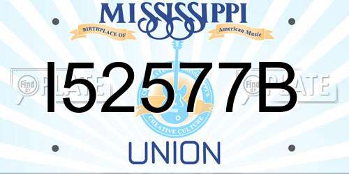 I52577B Mississippi License Plate