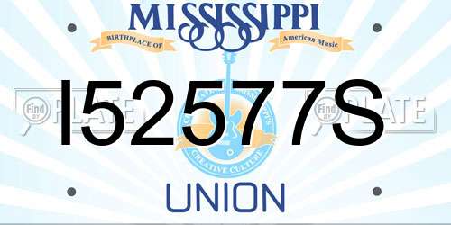 I52577S Mississippi License Plate