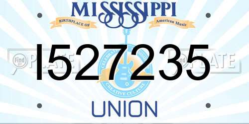 I527235 Mississippi License Plate