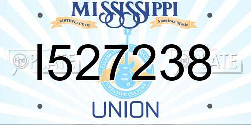 I527238 Mississippi License Plate