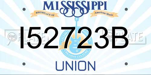 I52723B Mississippi License Plate