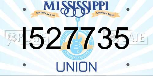 I527735 Mississippi License Plate