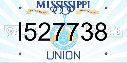 I527738 Mississippi License Plate