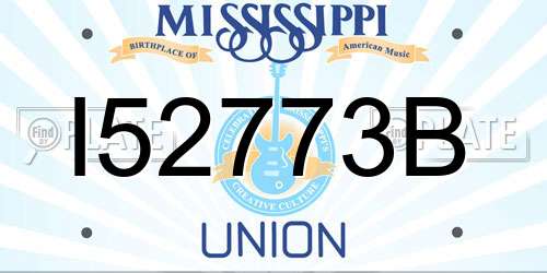 I52773B Mississippi License Plate