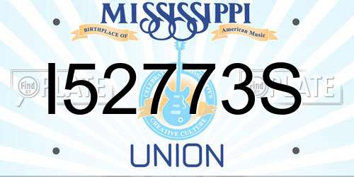 I52773S Mississippi License Plate