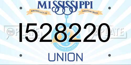 I528220 Mississippi License Plate