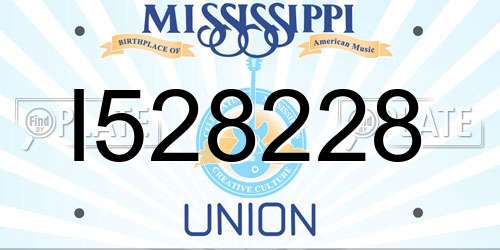 I528228 Mississippi License Plate