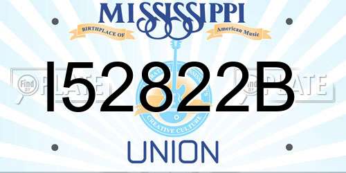 I52822B Mississippi License Plate
