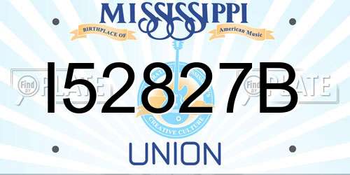 I52827B Mississippi License Plate