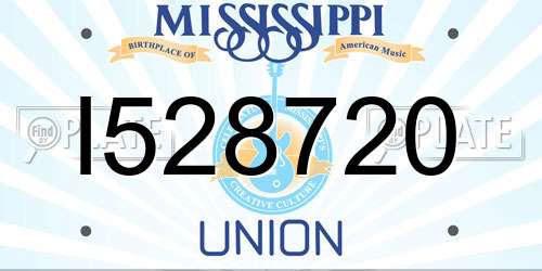 I528720 Mississippi License Plate