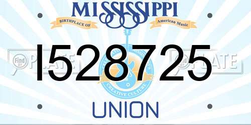 I528725 Mississippi License Plate