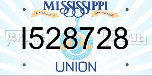 I528728 Mississippi License Plate