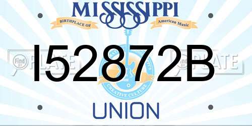 I52872B Mississippi License Plate