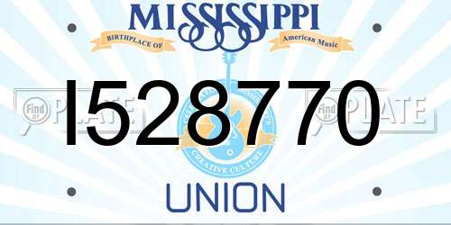 I528770 Mississippi License Plate