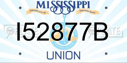 I52877B Mississippi License Plate
