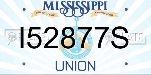 I52877S Mississippi License Plate