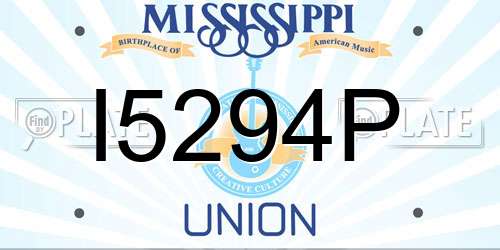 I5294P Mississippi License Plate