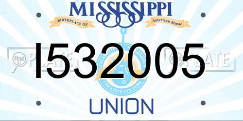I532005 Mississippi License Plate