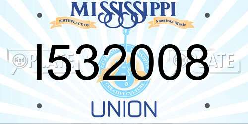 I532008 Mississippi License Plate