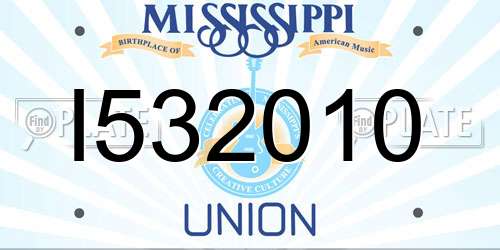 I532010 Mississippi License Plate