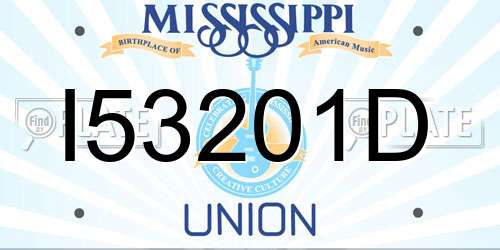 I53201D Mississippi License Plate