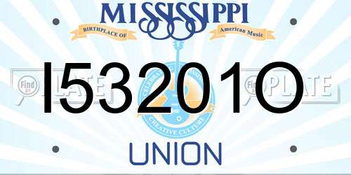 I53201O Mississippi License Plate