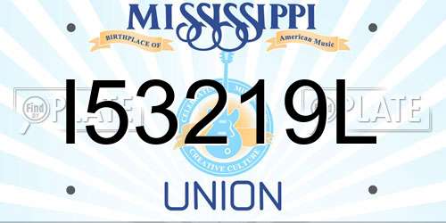 I53219L Mississippi License Plate