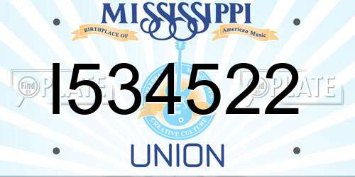 I534522 Mississippi License Plate