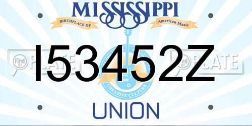I53452Z Mississippi License Plate