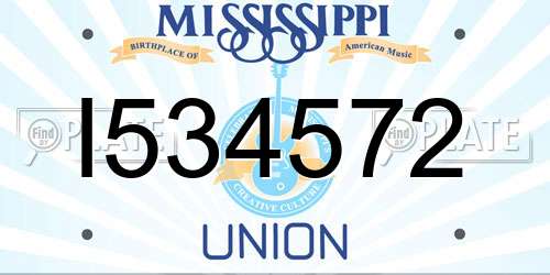 I534572 Mississippi License Plate