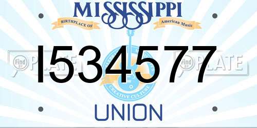 I534577 Mississippi License Plate