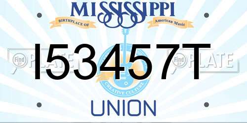 I53457T Mississippi License Plate