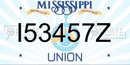 I53457Z Mississippi License Plate