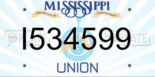 I534599 Mississippi License Plate