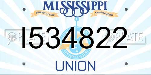 I534822 Mississippi License Plate